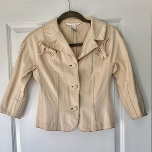 Diane von Furstenberg Cream DVF Bow Rosetta Blazer